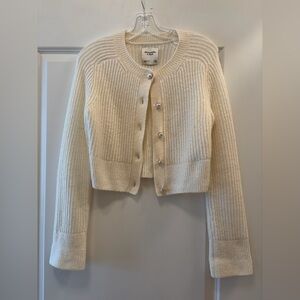 Abercrombie & Fitch Crew Pearl Button Cardigan Cream